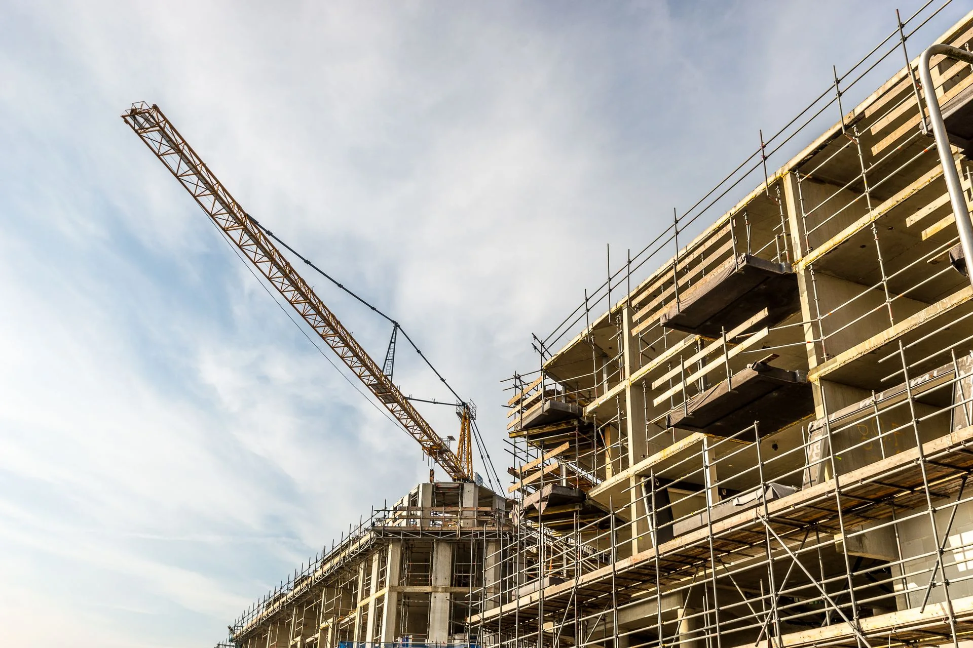 Commercial building construction site